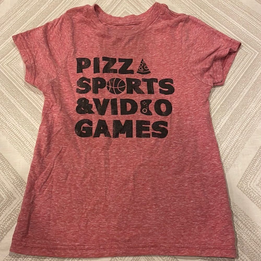 The Original Retro Brand Boys ‘Pizza Sports & Video Games’ T-Shirt